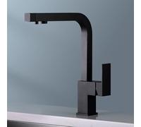 IMEX - Grifo de Cocina Osmosis | Grifo Monomando Fregadero con Osmosis 2 vías | Griferia de Cocina | Grifo en Latón | Serie Capri | Color Negro Mate