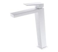 IMEX - Grifo de lavabo monomando de baño caño alto para agua fría y caliente - serie ART Blanco Mate - BDAR025-3BL