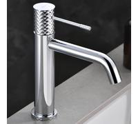IMEX - Grifo Lavabo Cromado | Grifo Baño Monomando con Agua Fria y Caliente | Grifo de Caño Bajo Fabricado con Latón | Ahorro de Agua y Fácil Instalación | Serie Génova | Color Cromado