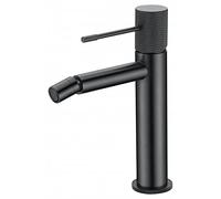 IMEX - Grifo monomando bidé, Griferia baño WC, agua fria/caliente - Serie LINE Color Gris Oscuro Satinado - Black Gun Metal - BDD038-2BGM