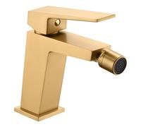 IMEX - Grifo monomando de bidet- mezclador de baño WC - Griferia de baño bidet para agua Fria/Caliente- serie ART (Oro Cepillado) BDAR025-2OC