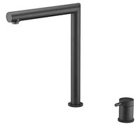 Imex - Grifo monomando de cocina plegable para Ventana Frontal - Grifo Cocina Abatible - Monomando Grifo Mezclador Cocina Fregadero Oculto de Elevación - Negro Mate GCE018/NG