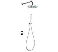 Conjunto de ducha termostático empotrado con rociador a pared acabado cromado Napoles de Imex - Plateado / Latón / Imex