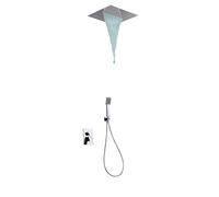 Conjcnto de grifería para ducha con un diseño moderno y un acabado cromado Malaga de Imex - Plateado / Latón / Imex