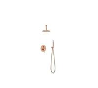 IMEX LINE GPQ038/ORC Conjunto de ducha monomando empotrado con rociador a techo acabado oro rosa cepillado