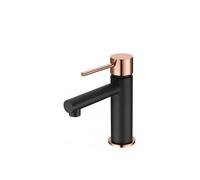 IMEX ETNA GLT023/NG Grifo de lavabo monomando negro mate para empotrar a pared de 2 cuerpos - Con válvula click