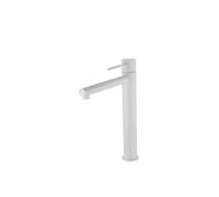 IMEX MILOS BDYS045-3BL Grifo monomando para lavabo de caño alto fabricado en latón de acabado blanco mate - Sin válvula
