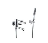 IMEX MILOS BDYS045-4 grifo de pared monomando para bañera empotrado con un acabado cromado milos stick - Plateado / Latón / Imex