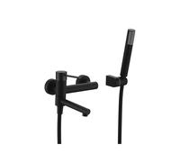 IMEX MILOS BDYS045-4NG grifo de pared monomando de bañera y ducha empotrado negro mate milos stick - Negro / Latón / Imex