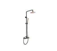 IMEX MILOS BDYS045/NOR columna de pared para ducha empotrada de diseño moderno en color negro mate y oro rosa milos stick - Negro / Latón / Imex