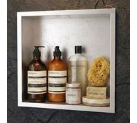 IMEX - Nicho de Ducha Empotrable 33x33cm Níquel | Hornacina Ducha Cuadrada de Acero Inoxidable S.304 | Hornacina Baño Empotrada a Pared de 10cm de Profundidad | Serie Atlantic