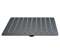 IMEX - Rociador Ducha Efecto Lluvia 25x25cm Negro Mate | Rociador Cuadrado Extraplano y Antical para Columna de Ducha | Fabricado de Acero Inoxidable S.304 | Recambio Original IMEX