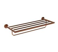 IMEX - Toallero Doble para Baño sin Taladro Oro Rosa | Toallero Adhesivo para Pared, Lavabo o Mueble de Baño | Resistente a Humedad y Corrosión | Doble Sistema de Fijación (Atornillado o Pegado)