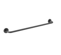 IMEX - Toallero Negro para Baño sin Taladro 50cm | Toallero Adhesivo para Pared, Lavabo o Mueble de Baño | Resistente a Humedad y Corrosión | Doble Sistema de Fijación (Atornillado o Pegado)