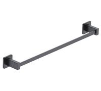 IMEX - Toallero Negro para Baño sin Taladro 50cm | Toallero Adhesivo para Pared, Lavabo o Mueble de Baño | Resistente a Humedad y Corrosión | Doble Sistema de Fijacción (Atornillado o Pegado)