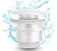 IMEX - Válvula Click Clack Lavabo Universal Blanco Mate PVC | Tapón Pop Up para Lavabo y Bidé con Orificio de Desagüe | Fácil Instalación y Resistente a Humedad y Corrosión