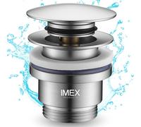 IMEX - Valvula CLick Clack Lavabo Universal | Tapon Lavabo Click Clack | Válvula para Lavabo Clic Clac | Válvula Desagüe para Lavabo | Color Cromado