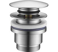 IMEX - Valvula de Click Clack Apta para lavabos y bides, Desagüe Lavabo Fácil instalación Tapones de Desagüe Lavabo, Universal con o sin Rebosadero, Pop-Up Acero Cepillado - VCC012