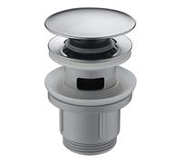 IMEX - Valvula de Click Clack Apta para lavabos y bides, Desagüe Lavabo Fácil instalación Tapones de Desagüe Lavabo, Universal con o sin Rebosadero, Pop-Up Cromo Acero S304 - VCC009