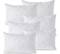 IMFAA Protector de almohada acolchado, protectores de almohada de microfibra suaves y cómodos, fundas de almohada transpirables y antialérgicas (6 fundas acolchadas con cremallera)