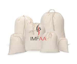 IMFAA Sack Bolsas de lona de algodón con cordón, reutilizables, ecológicas, bolsas de almacenamiento y lavandería para ropa, viajes, juguetes y regalos (10, medianas (30 x 45 cm)