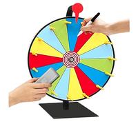 imFreienawn Spin the Wheel - Juego de rueda giratoria de 11.81 pulgadas, 10 ranuras, 5 colores, reutilizable, Premio de la Fortuna, spinner de borrado en seco con base de ventosa para fiesta, carnaval