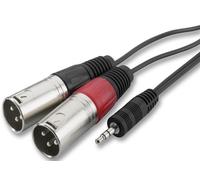 IMG STAGE LINE Cable de Audio Jack Estéreo 3.5mm a Doble XLR, 1m, Negro