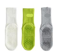 IMGASDCSD Calcetines Antideslizantes, para Pilates, Barra, 3 Pairs Women's Cotton Solid Mid Calf Yoga Socks Sports Fitness Sizes 36-42 Multicolor(Style5)