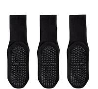 IMGASDCSD Calcetines Antideslizantes, para Pilates, Barra, 3 Pairs Women's Cotton Solid Mid Calf Yoga Socks Sports Fitness Sizes 36-42 Multicolor(Style1)