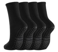 IMGASDCSD Calcetines Antideslizantes, para Pilates, Barra, Non-Slip Yoga Socks For Women Pack of 2 Multicolor(2pairs-Black)