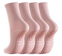 IMGASDCSD Calcetines Antideslizantes, para Pilates, Barra, Non-Slip Yoga Socks For Women Pack of 2 Multicolor(2pairs-Pink)