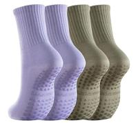 IMGASDCSD Calcetines Antideslizantes, para Pilates, Barra, Non-Slip Yoga Socks For Women Pack of 2 Multicolor(2pairs-Mix Colours 7)