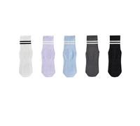 IMGASDCSD Calcetines Antideslizantes, para Pilates, Barra, Women's Striped Cotton Yoga Grip Socks with Toe Separation Pack of 5 Multicolor EUR 35-41(Color-05)