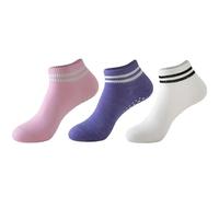 IMGASDCSD Calcetines Antideslizantes, para Pilates, Barra, Yoga Socks 3 Pcs Non-Slip Grip Socks For Women Multicolor Size 35-40(Color-01)
