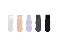 IMGASDCSD Calcetines Antideslizantes, para Pilates, Barra, Yoga Socks 5 pcs Multicolor Striped EUR 35-41 Silicone Non-Slip(Color-02)