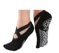 IMGASDCSD Calcetines Antideslizantes, para Pilates, Barra, Yoga Socks For Women Pilates Ballet Dance Multicolor Free Size(Black)