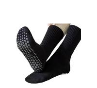 IMGASDCSD Calcetines Antideslizantes, para Pilates, Barra, Yoga Socks Women Cotton Nylon Silicone Bottom Toe Separation Middle Tube Black White(Black)