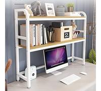 IMGASDCSD Estante Librería de Escritorio Ajustable de Dos Niveles con Tablero de Alta Densidad y Estante de Metal, 75-135 cm(A,95CM)