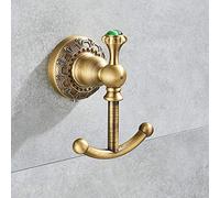 IMGASDCSD Ganchos autoadhesivos，Ganchos para abrigos， Nail Mounted Brass Double Robe Hook One Size