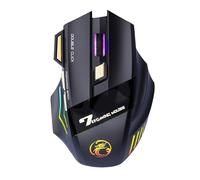 iMICE Ratón gaming - Sensor óptico de ojo de búho de alta precisión (1200 a 3200 DPI), iluminación LED, 7 teclas programables, ratón Bluetooth recargable de diseño alemán, USB