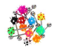 IMIKEYA 10 Piezas De Anillos Para Lengua En Silicona Adorno Fuego, Color Aleatorio, Joyería Corporal Para Eventos y Bailes