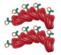 IMIKEYA 10 Unidades Dijes Rojos de Aleación Forma de Chile para Hacer Pendientes y Collares, Accesorios Resistentes al Desgaste para Manualidades DIY y Joyería Creativa