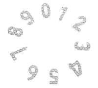 IMIKEYA 100 Dijes para Uñas Números de Gemas de Imitación Base de Hierro Plateado 100 Piezas para Decoración Nail Art Ideales para Fiestas Festivales y Uso DIY