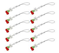 IMIKEYA 10piezas Charm para Teléfono Móvil Lindo Dije con Lazo Cadena de Teléfono Móvil con Colgante de Cereza Decoración Colgante para Niñas y Mujeres para Uso Diario y Regalos