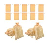 IMIKEYA 12 Bolsas Amarillas de Tela para Dulces y Joyas Cordón, Diseño Elegante Floral para Eventos de Boda, Ligeras y Fáciles de Repartir