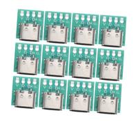 IMIKEYA 12 Conectores USB C Hembra Tipo 3.1 para Transmisión de Datos Placa PCB y Aleación de Zinc, Kit de 12 Piezas para Uso Prolongado y Bricolaje