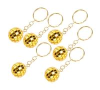 IMIKEYA 12 piezas Llaveros Mini Bola Discoteca Dorada Espejo Colgante Retro Accesorios Fiesta Temática Años Decoración Coche Original