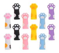 IMIKEYA 12 Piezas Tapas de Lápices de Silicona Forma de Pata de Gato, Protectoras y Adorables Estudiantes, Mantén el Espacio Ordenado y Divertido
