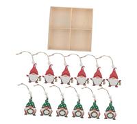 IMIKEYA 12piezas Adornos Colgantes De Madera para Árbol De Navidad Muñecos Faceless Decoración Festiva para Mini Árboles Resistente y Fácil De Colgar