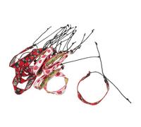IMIKEYA 12piezas Pulsera De Fresa Estilo Étnico Tejida Mano Para Mujer Pulsera De Macramé Colorida Ajustable Para Fiestas y Festivales Unidades